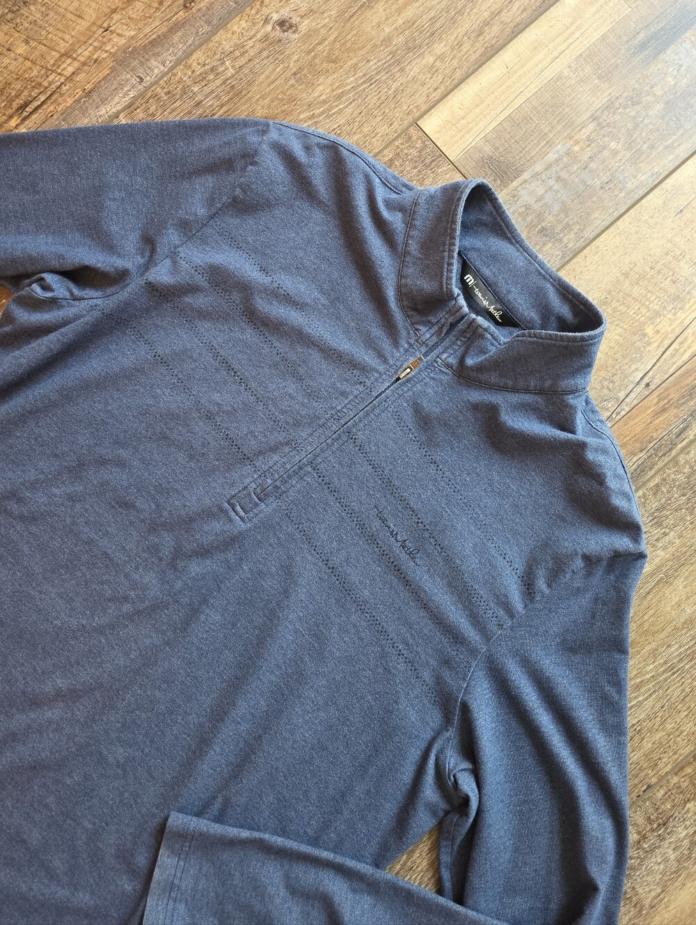 Travis Mathew - Caddy Zip 1/4 Zip Pullover - XL - Heather Blue
